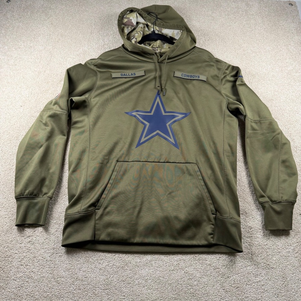 Nike Dallas Cowboys Salute to Service Hoodie Mens Large Olive Green NFL Pullover